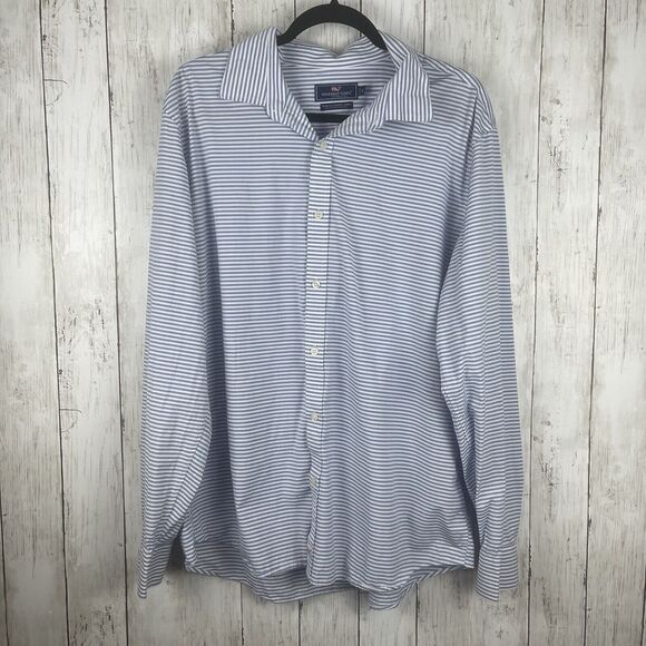 Vineyard Vines By Shep & Ian Shirts Mens XL Striped Button Up Career Preppy Nerd - Picture 1 of 9